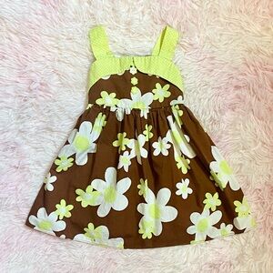 18M Youngland Brown & Green Retro Floral Sundress | Girls